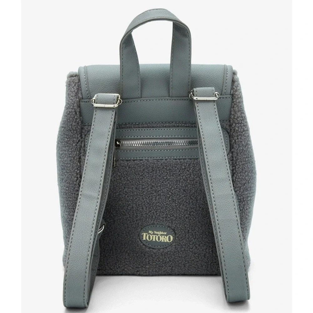NEW!‎ Studio Ghibli My Neighbor Totoro Gray Sherpa Slouch Backpack & WALLET SET!